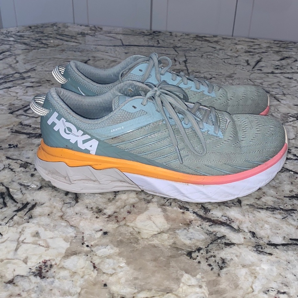 HOKA Women's Running Shoes - Gray and Orange